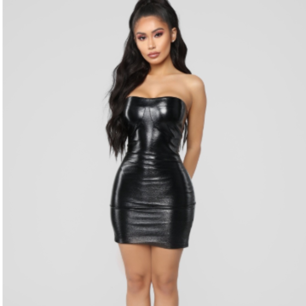 HOST PICK! Black PU Leather Dress Plus Size avail - Picture 3 of 9